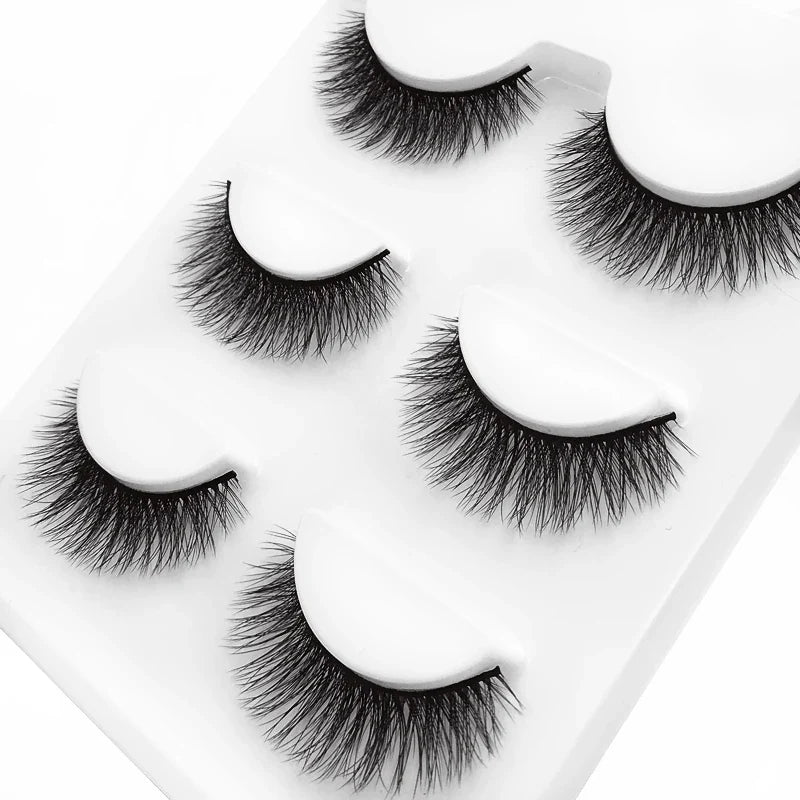 SHIDISHANGPIN 3 pairs 27 styles 3D Faux Mink Hair Soft False Eyelashes Fluffy Wispy Thick Fake Lash Handmade Eyelash Eye Makeup