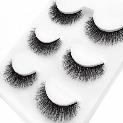 SHIDISHANGPIN 3 pairs 27 styles 3D Faux Mink Hair Soft False Eyelashes Fluffy Wispy Thick Fake Lash Handmade Eyelash Eye Makeup