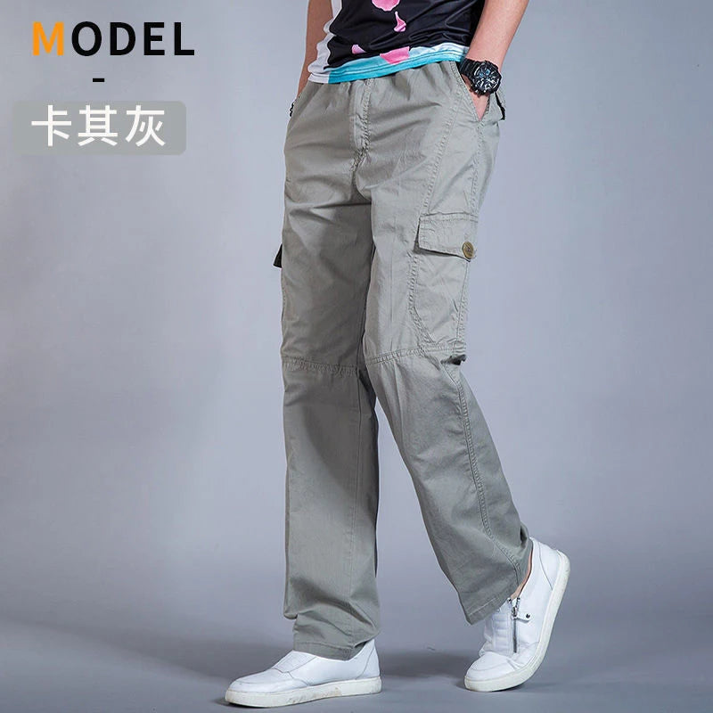 Men's Cargo Pants Cotton Black Work Pants Summer Casual Climbing Joggers Man Sweatpants Sports Spring Autumn Twill Trousers