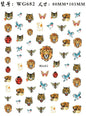 Nail Sticker Snake  Dragon Butterfly Black Multicolor Decals Nail Art Tattoo Slider Water Transfer Letter Nails Art Decoration