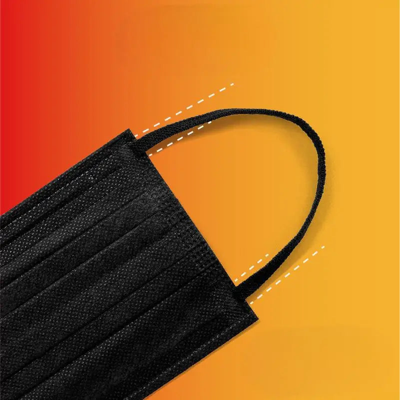 LeFine 3-Ply Disposable Black Adult Respirator Mask Adjustable Nose Clip Anti-Dust Protection Flat Style Non-Woven Fabric