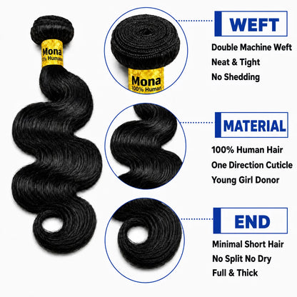 Virgin Vietnamese human hair bundles from Selvanelle, 12a grade, unprocessed, cuticle aligned, high-quality raw hair extensions