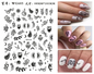 Nail Sticker Snake  Dragon Butterfly Black Multicolor Decals Nail Art Tattoo Slider Water Transfer Letter Nails Art Decoration
