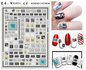 Black Old English font nail art stickers featuring alphabet letter transfers for gothic and gothic-inspired nail decoration by Blushimmer.