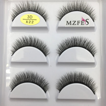 Set of five 3D mink false eyelashes by Blushimmer, natural-looking faux cils for makeup and beauty enhancement.
