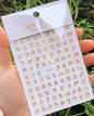 Black Gothic letter nail art stickers with Old English font from Blushimmer, ideal for decorative nail designs.