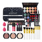 Blushimmer all-in-one makeup kit with lip gloss, eyeshadow, concealer, and brushes in a portable gift set for women and girls.