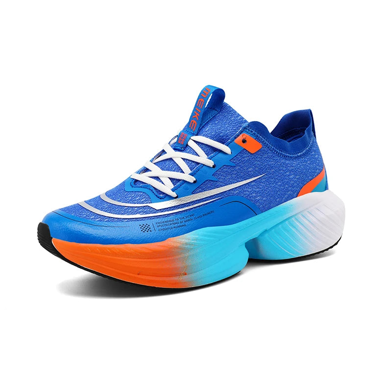Women Men Breathable Knit Athletic Shoes Lightweight Gradient EVA Cushioning Carbon Plate Training Sneakers for Gym Daily Wear