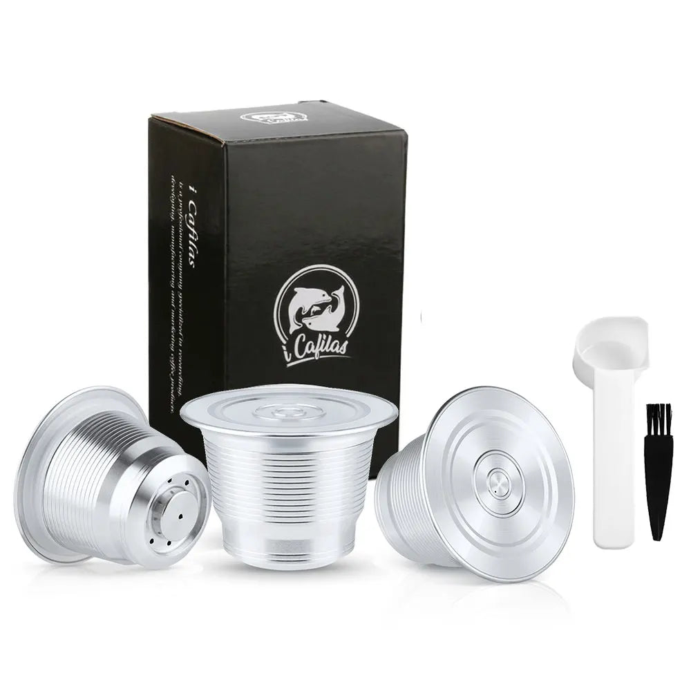 New icafilas for Nespresso Coffee Capsule Reusable Espresso Steel Coffee Pod Filters for Mini C30 D30 & Pixie Coffee Maker