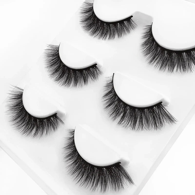 SHIDISHANGPIN 3 pairs 27 styles 3D Faux Mink Hair Soft False Eyelashes Fluffy Wispy Thick Fake Lash Handmade Eyelash Eye Makeup