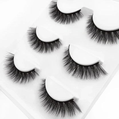 SHIDISHANGPIN 3 pairs 27 styles 3D Faux Mink Hair Soft False Eyelashes Fluffy Wispy Thick Fake Lash Handmade Eyelash Eye Makeup