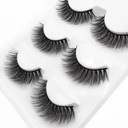 SHIDISHANGPIN 3 pairs 27 styles 3D Faux Mink Hair Soft False Eyelashes Fluffy Wispy Thick Fake Lash Handmade Eyelash Eye Makeup