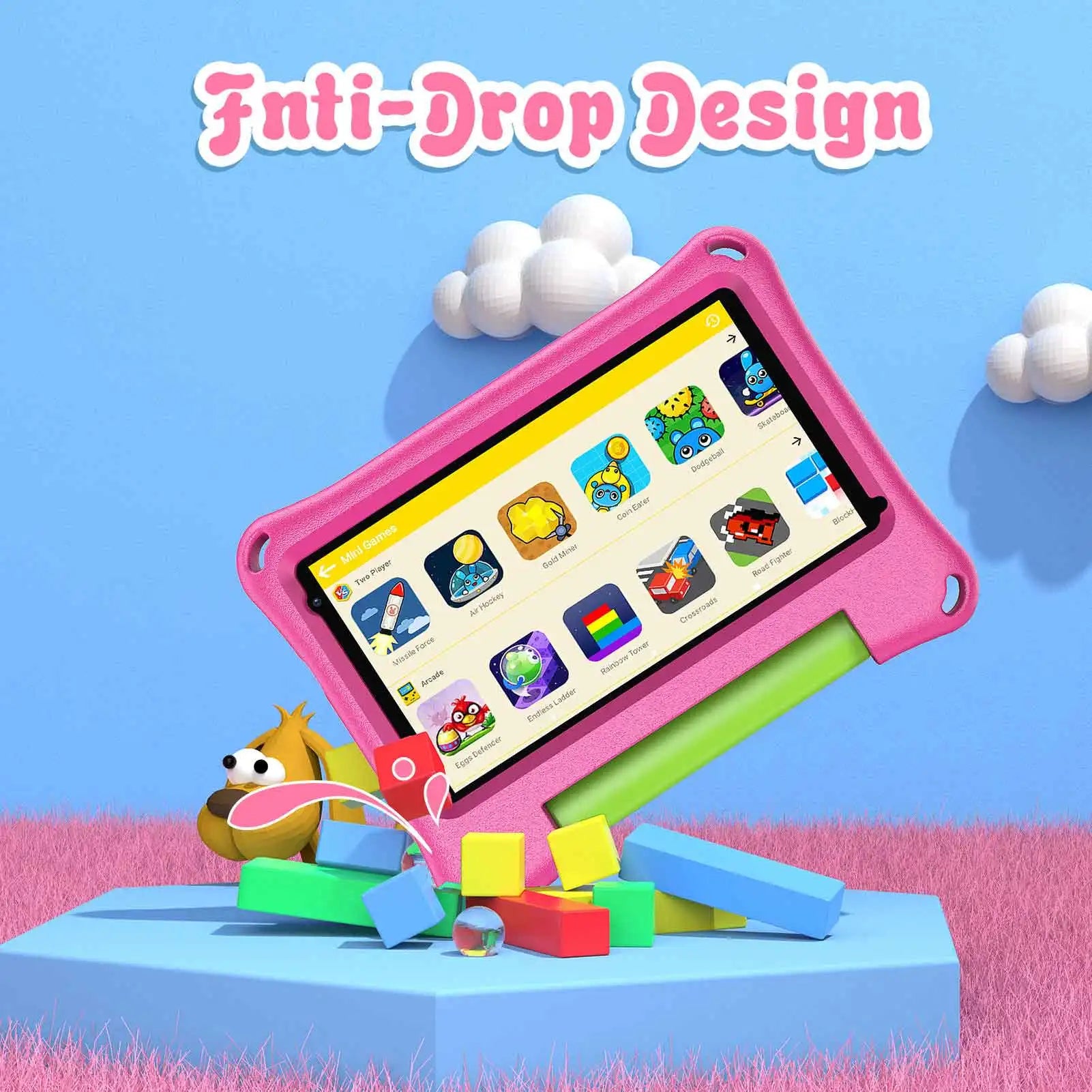 M7K 7 Inch 4GB+ 32GB Kids Android 11 Tablets PC WiFi Education Games IPS Screen Tablet With Silicone Case Tablet Pc