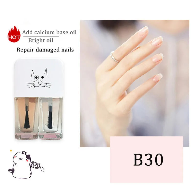 Blushimmer 2-in-1 candy color nail polish bottle showing bright, water-based, quick-dry, waterproof, lasting manicure nail polish.