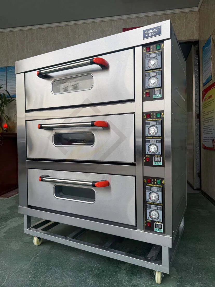 Applicable to the Catering Industry 3 Deck 6 Trays Commercial Baking Oven Bread Cake Deck Oven Gas Use