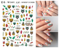 Nail Sticker Snake  Dragon Butterfly Black Multicolor Decals Nail Art Tattoo Slider Water Transfer Letter Nails Art Decoration