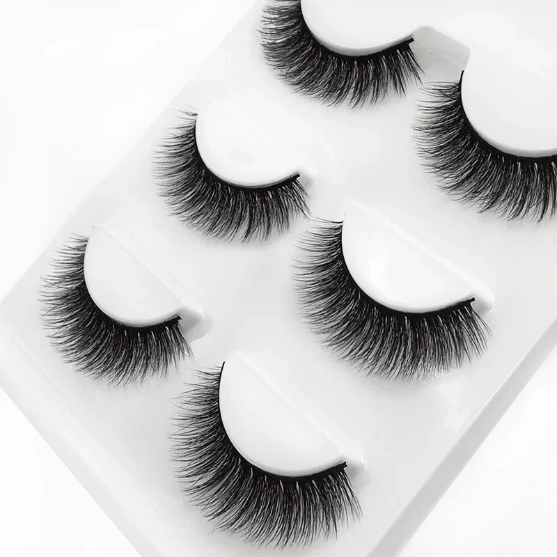 SHIDISHANGPIN 3 pairs 27 styles 3D Faux Mink Hair Soft False Eyelashes Fluffy Wispy Thick Fake Lash Handmade Eyelash Eye Makeup