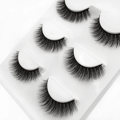 SHIDISHANGPIN 3 pairs 27 styles 3D Faux Mink Hair Soft False Eyelashes Fluffy Wispy Thick Fake Lash Handmade Eyelash Eye Makeup