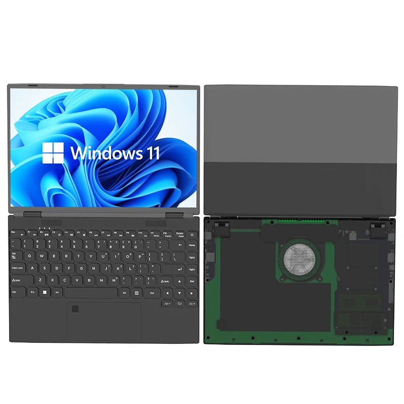 Oem Odm Cheap Sale 14Inch Laptop M2 256Gb 512Gb 1Tb 2Tb Ssd Intel N95 4500Mah Battery Bt 4.2 Black Transparent Business Laptop
