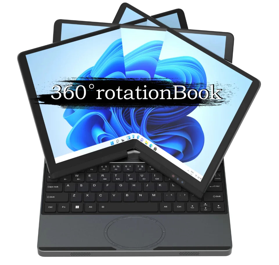 Portable Laptop  10.5 Inch 360 Degree Rotation Laptop Win11 Pro Intel N150 Lightweight Mini Portable Laptop Face Recognition