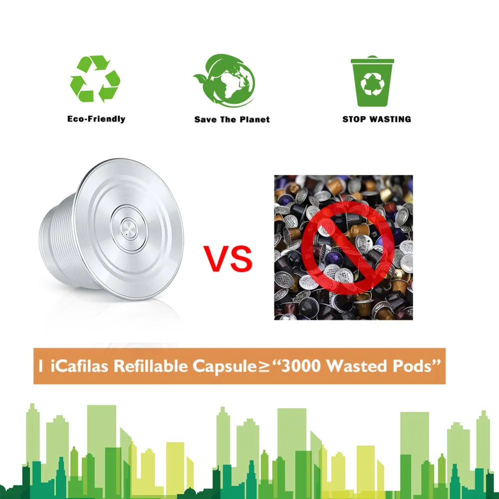 New icafilas for Nespresso Coffee Capsule Reusable Espresso Steel Coffee Pod Filters for Mini C30 D30 & Pixie Coffee Maker