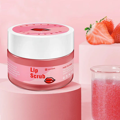 Blushimmer ENVISHA Sugar Lip Scrub cream with organic mint, moisturizing and exfoliating lip care for smooth, nourished lips.