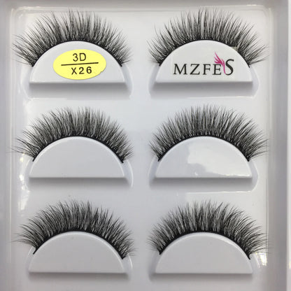 Set of 5 pairs of natural 3D mink false eyelashes by Blushimmer, ideal for makeup and beauty enhancement.