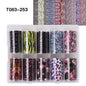 Blushimmer leopard print nail foils transfer paper with snake skin design for animal nail art and manicure decoration.
