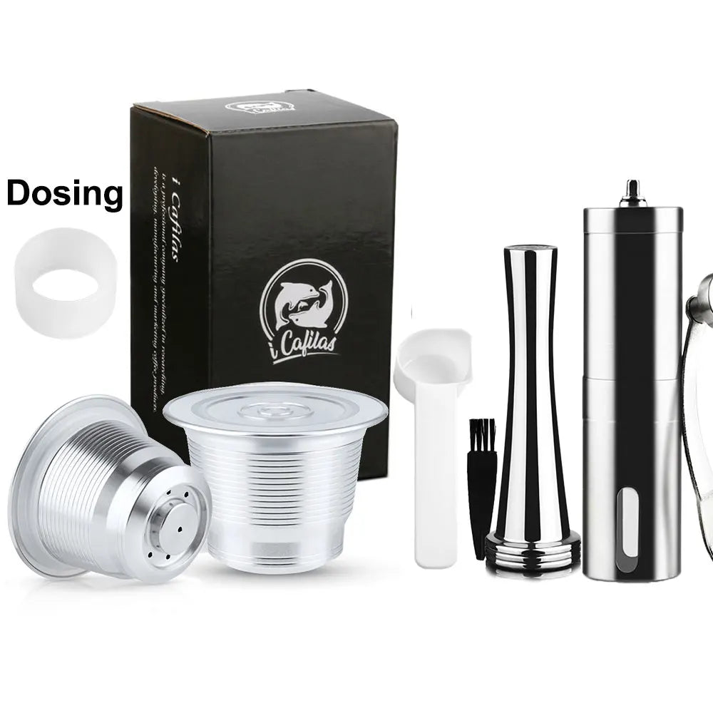 New icafilas for Nespresso Coffee Capsule Reusable Espresso Steel Coffee Pod Filters for Mini C30 D30 & Pixie Coffee Maker