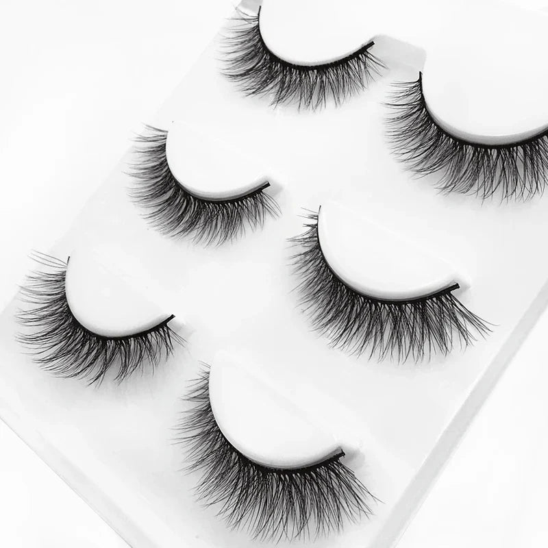 SHIDISHANGPIN 3 pairs 27 styles 3D Faux Mink Hair Soft False Eyelashes Fluffy Wispy Thick Fake Lash Handmade Eyelash Eye Makeup