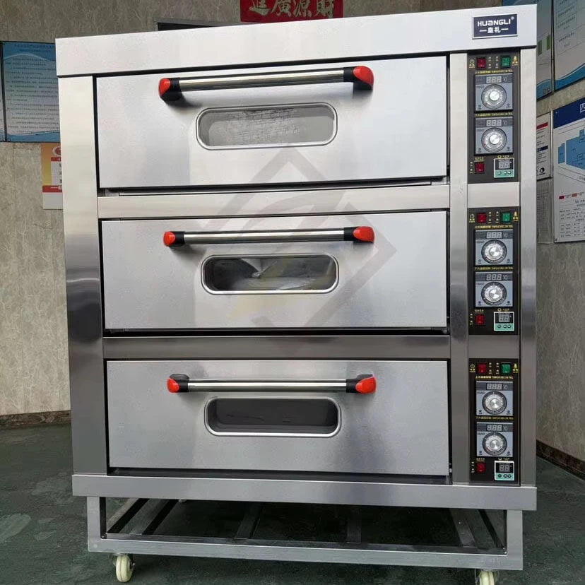 Applicable to the Catering Industry 3 Deck 6 Trays Commercial Baking Oven Bread Cake Deck Oven Gas Use