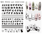 Black Old English font nail art stickers featuring alphabet letter transfers for gothic and gothic-inspired nail decoration.