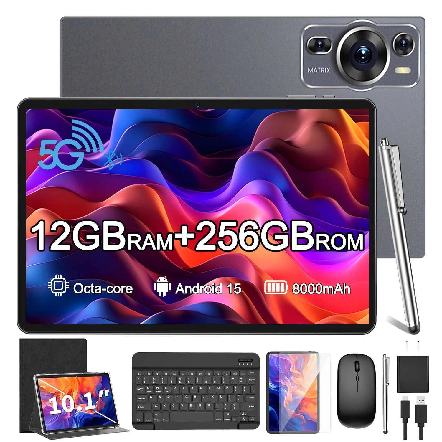 Cheap Wholesale Customizable Brand Android 15 10.1" Tablet MTK Octa Core 12GB RAM 256GB ROM Wi-Fi Dual-SIM New Tablet PC