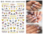 Nail Sticker Snake  Dragon Butterfly Black Multicolor Decals Nail Art Tattoo Slider Water Transfer Letter Nails Art Decoration