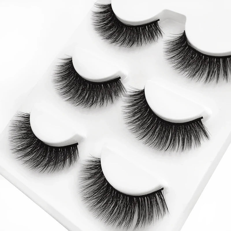 SHIDISHANGPIN 3 pairs 27 styles 3D Faux Mink Hair Soft False Eyelashes Fluffy Wispy Thick Fake Lash Handmade Eyelash Eye Makeup