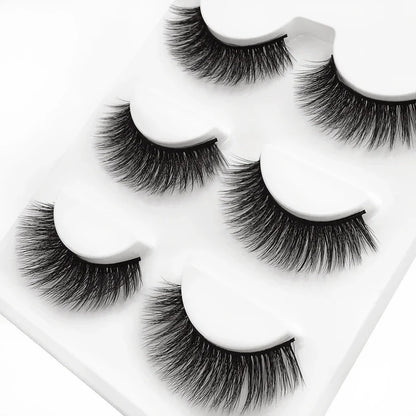 SHIDISHANGPIN 3 pairs 27 styles 3D Faux Mink Hair Soft False Eyelashes Fluffy Wispy Thick Fake Lash Handmade Eyelash Eye Makeup
