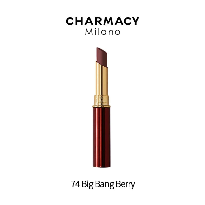 Blushimmer Charmacy waterproof velvet lipstick in 16 colors, featuring long-lasting matte finish and easy-to-wear lip makeup