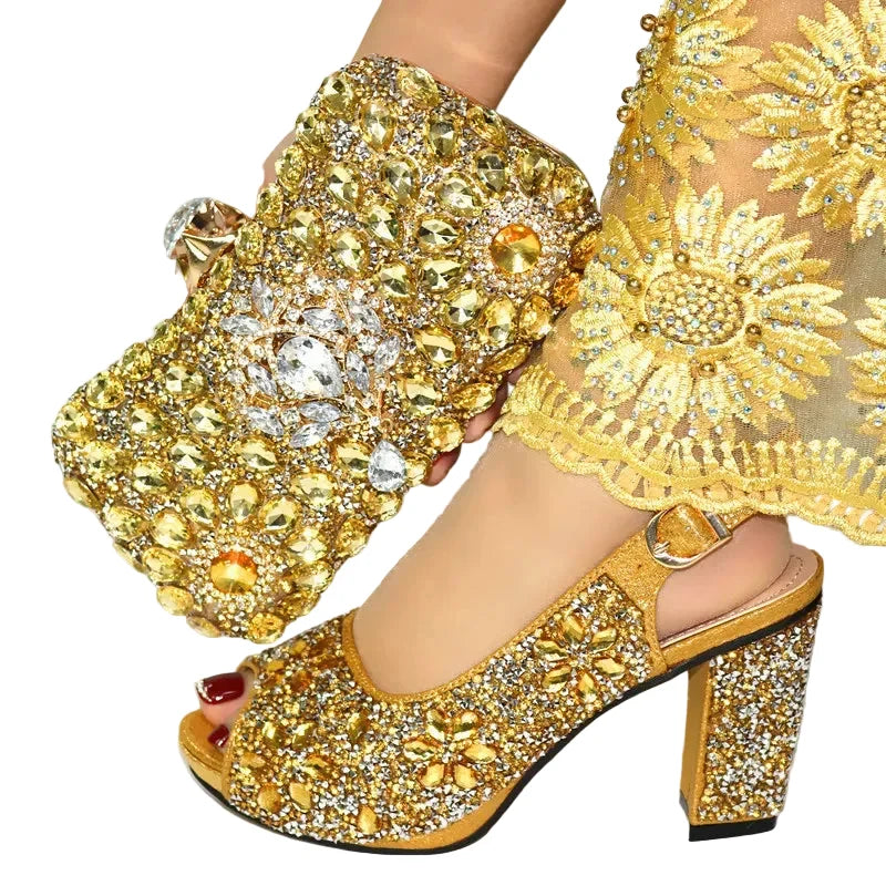EdleessFashion women's shoes and matching bags set, stylish shoes and chic bags displayed together in a coordinated fashion set.