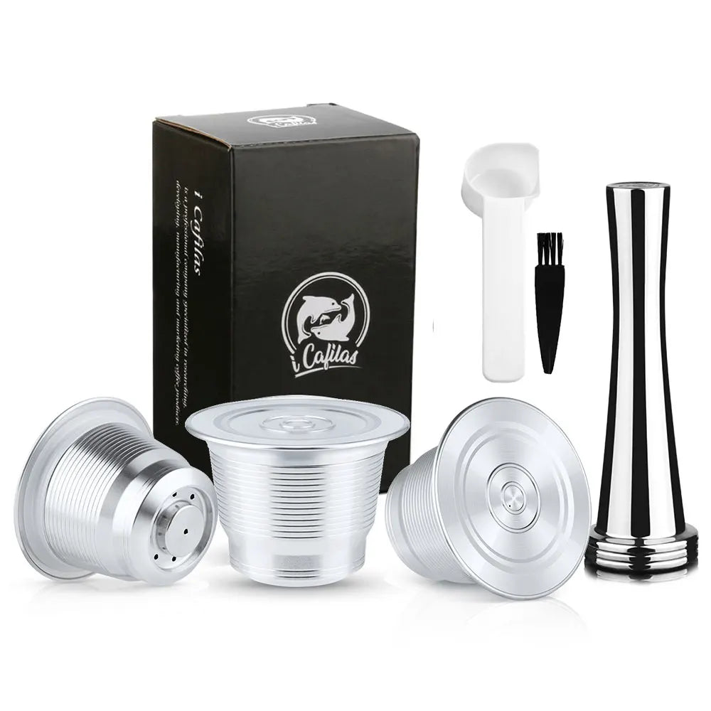 New icafilas for Nespresso Coffee Capsule Reusable Espresso Steel Coffee Pod Filters for Mini C30 D30 & Pixie Coffee Maker