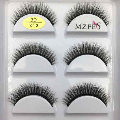 Set of 5 pairs of natural 3D mink false eyelashes by Blushimmer, perfect for makeup and beauty enhancement.