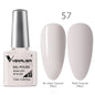 Blushimmer luxury color gel nail polish in vibrant shade, soak-off UV and LED long-lasting gel lacquer on a hand with manicured nails.