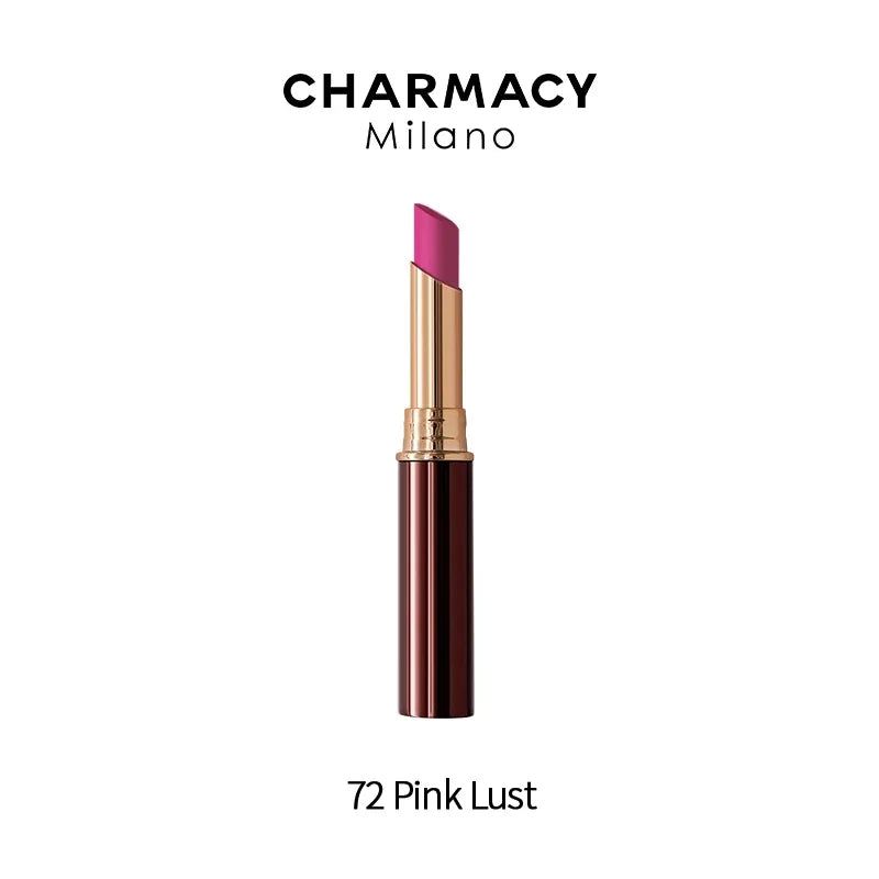 Blushimmer Charmacy waterproof velvet lipstick in 16 colors, featuring long-lasting matte finish and easy-to-wear lip makeup.