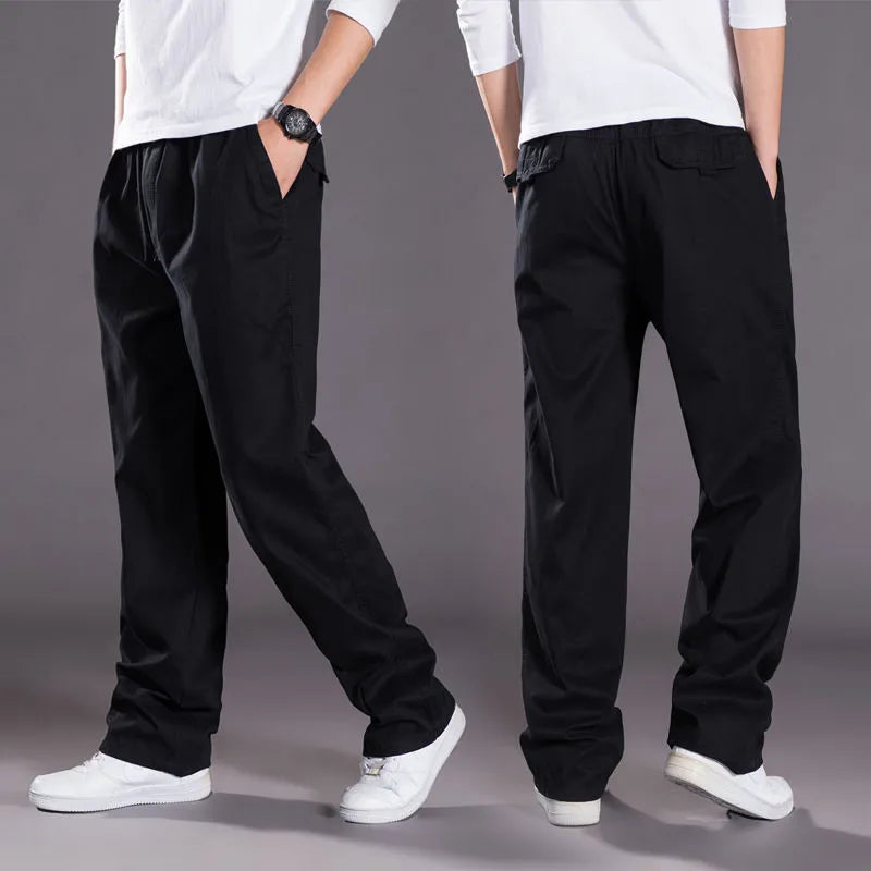 Men's Cargo Pants Cotton Black Work Pants Summer Casual Climbing Joggers Man Sweatpants Sports Spring Autumn Twill Trousers