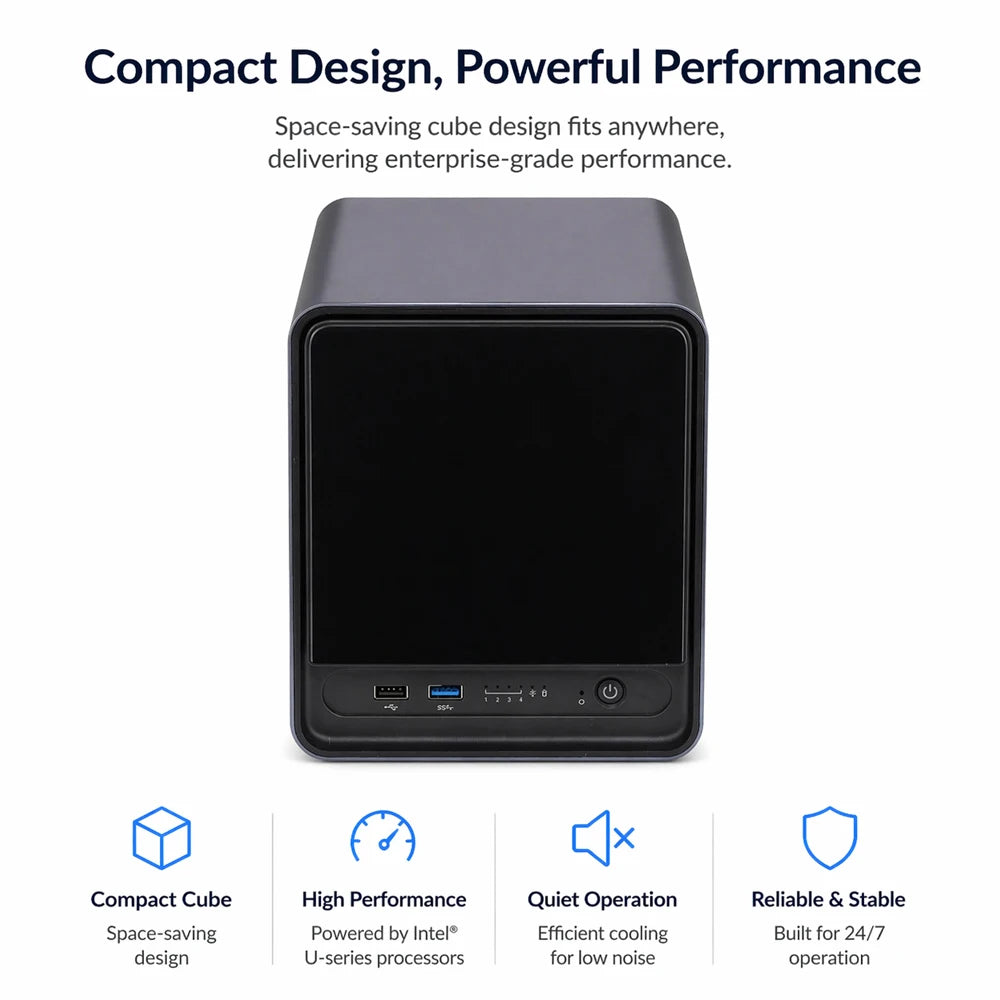 4 Bay NAS Fully Customizable Advanced Router Mini Server Barebone Desktop PC CPU Celeron I5-10210U 2x SSD 4x HDD 4x LAN
