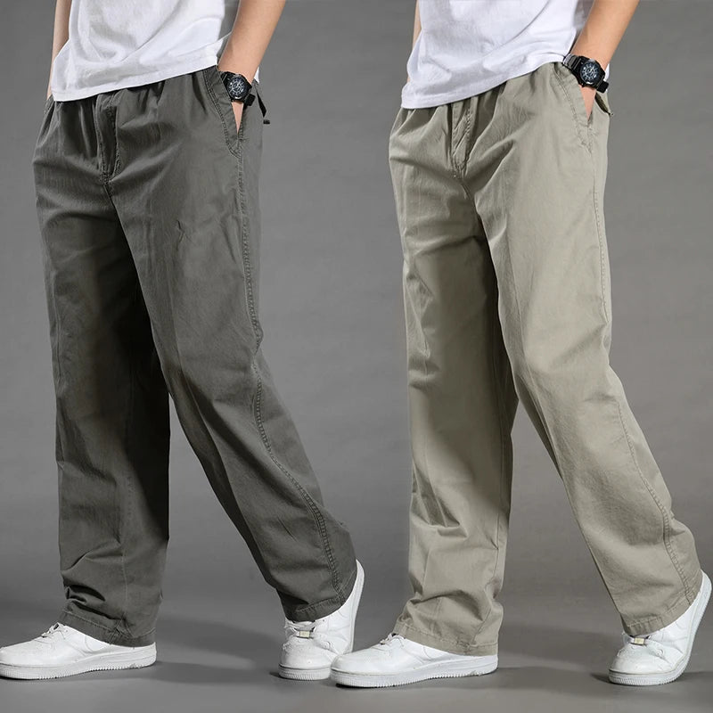 Men's Cargo Pants Cotton Black Work Pants Summer Casual Climbing Joggers Man Sweatpants Sports Spring Autumn Twill Trousers