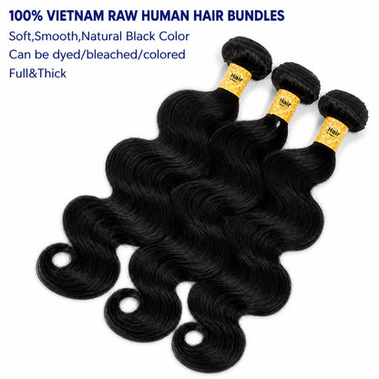 Virgin Vietnamese human hair extension with cuticle aligned, high-quality 12a grade raw hair bundles from Selvanelle.