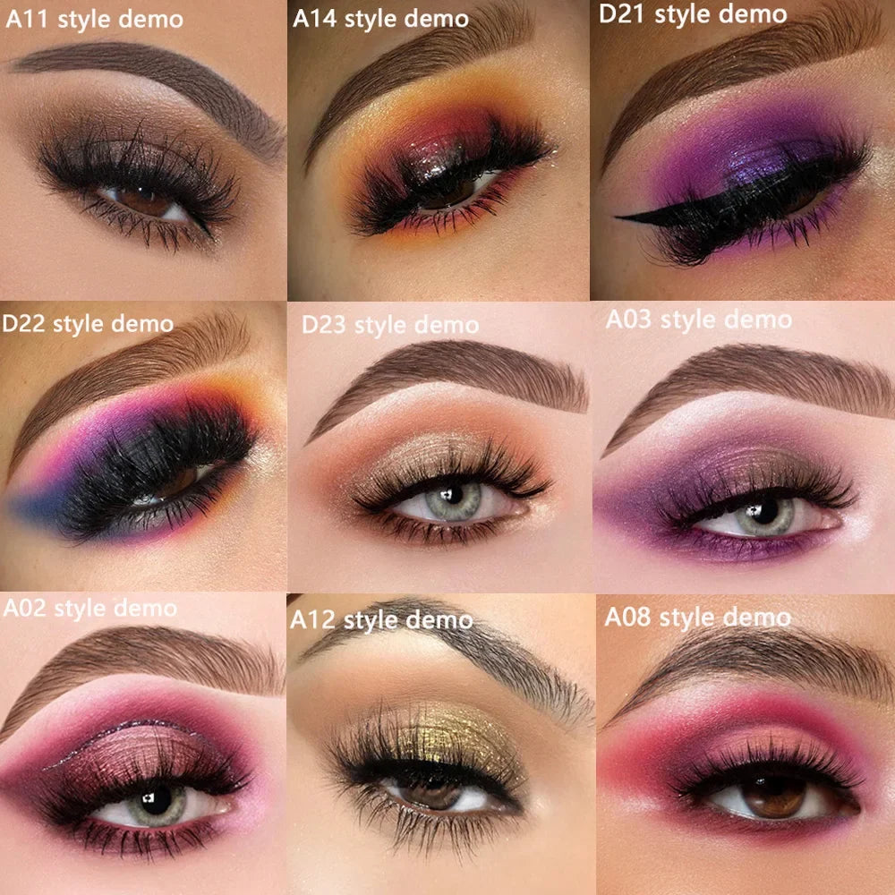 Blushimmer LEHUAMAO 5D Mink Hair False Eyelashes with wispy, cross design, fluffy natural look, hand-made eyelash extension tools