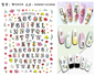 Black Old English font nail art stickers featuring alphabet letter transfers for gothic and gothic-inspired nail decoration.
