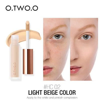 Blushimmer O.TWO.O Waterproof Liquid Concealer in 7ml with full coverage, shown in sleek packaging.