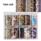 Blushimmer leopard print nail foils transfer paper with snake skin design for animal nail art and manicure decoration.